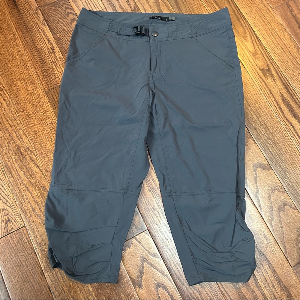 PrAna Jasmine Knicker Hiking Capri Gray Outdoor Pants Size 8